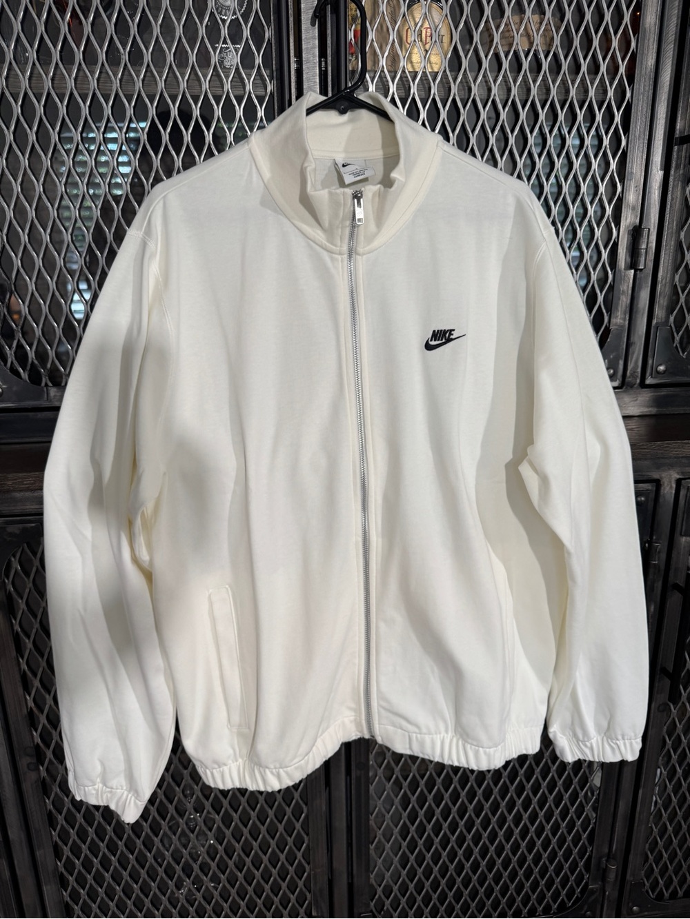 Nike White Full-Zip Jacket with Black Logo